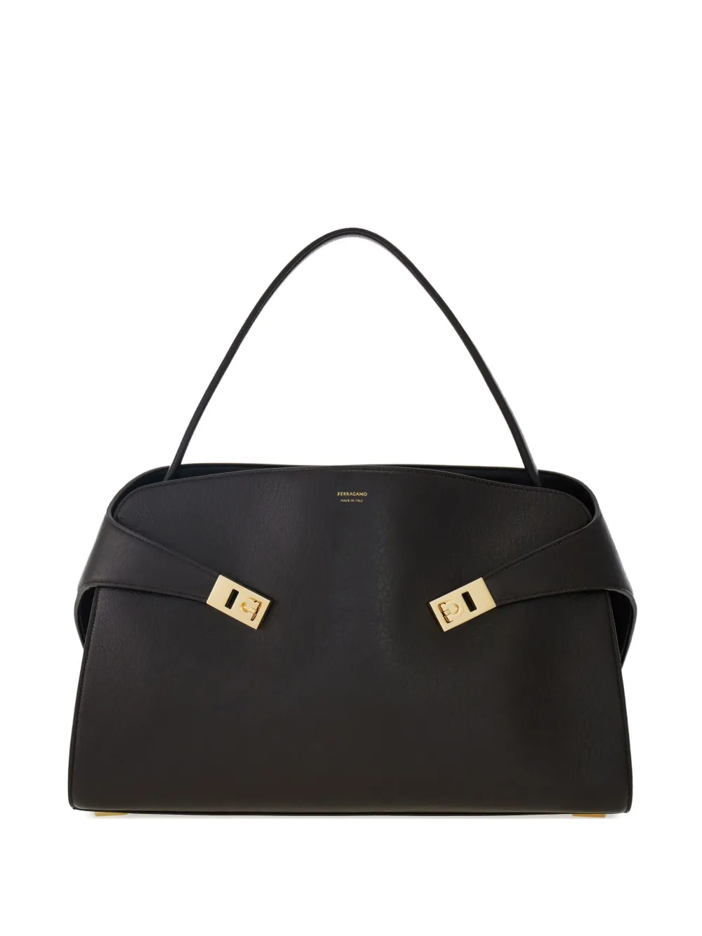 Ferragamo Hug L leren schoudertas Bruin
