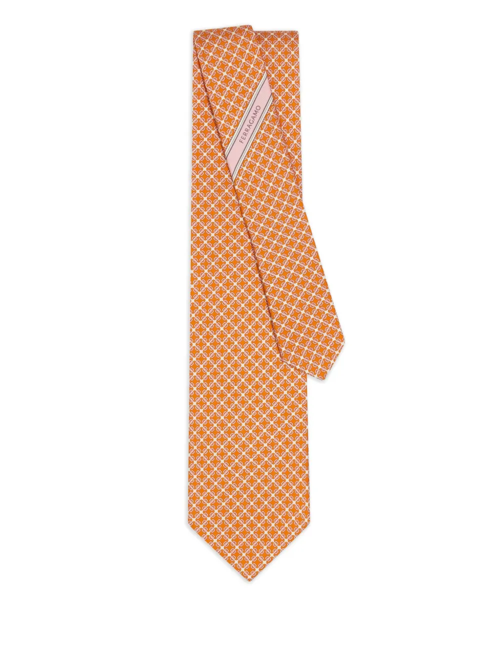 Ferragamo Stropdas met print Oranje