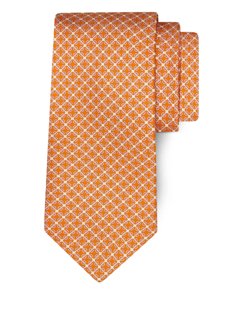 Ferragamo Stropdas met print Oranje
