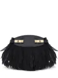 Ferragamo Hug feather-trimmed cross body bag - Black