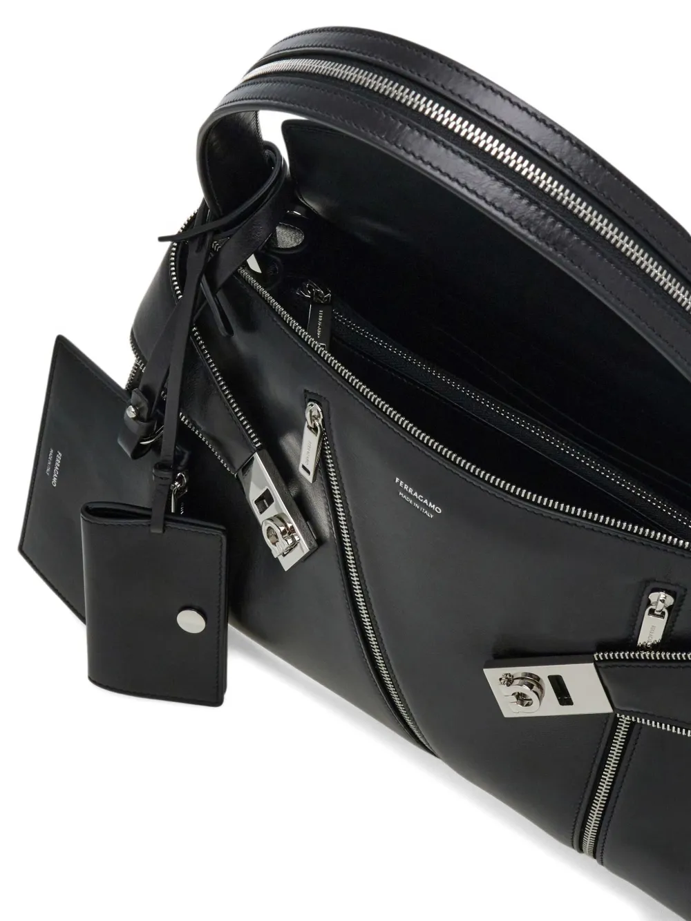 Ferragamo medium Hug Soft zip-detail shoulder bag Zwart
