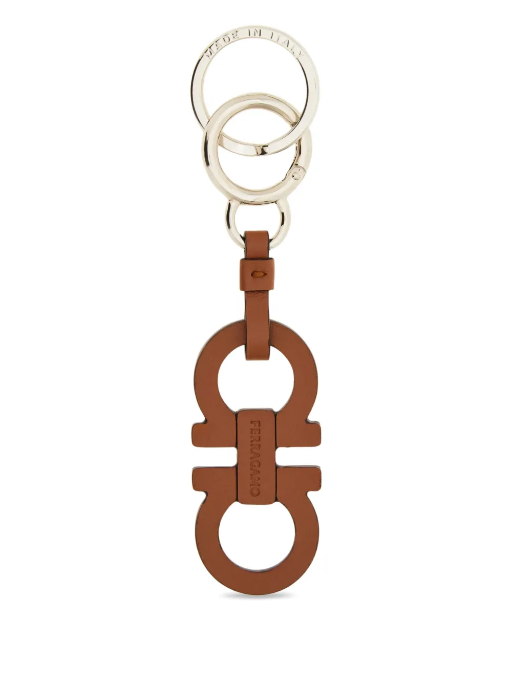 Ferragamo Leren sleutelhanger Bruin