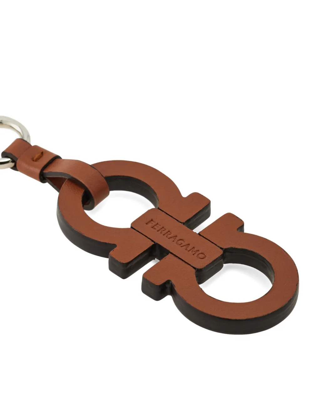 Ferragamo Leren sleutelhanger Bruin