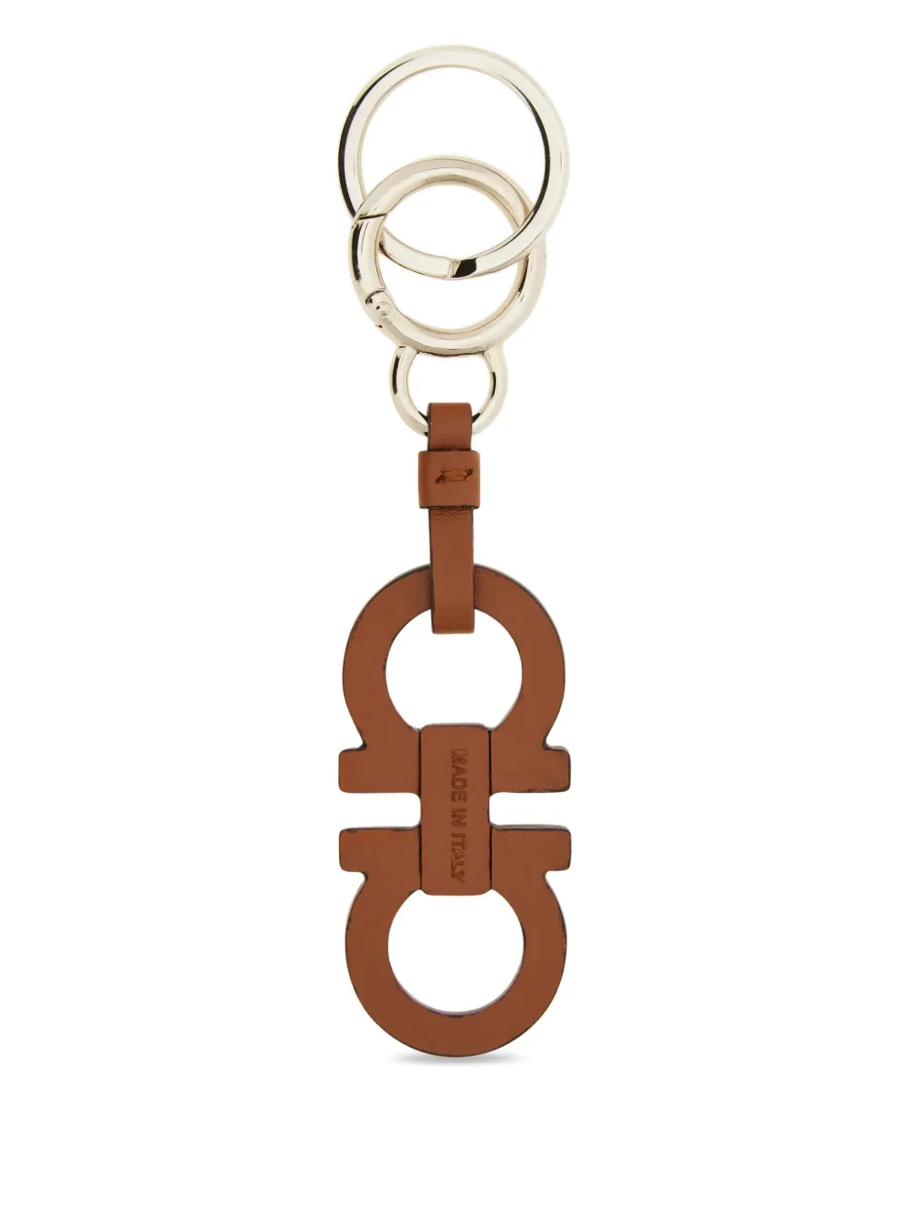 Ferragamo Leren sleutelhanger Bruin