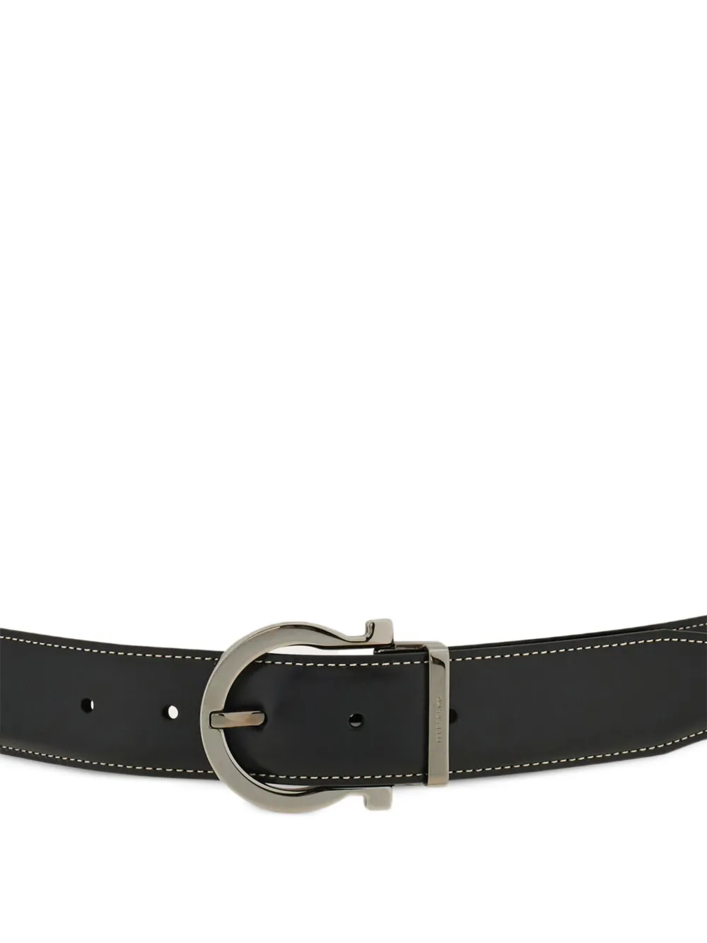Ferragamo Omkeerbare en verstelbare Gancini riem Zwart