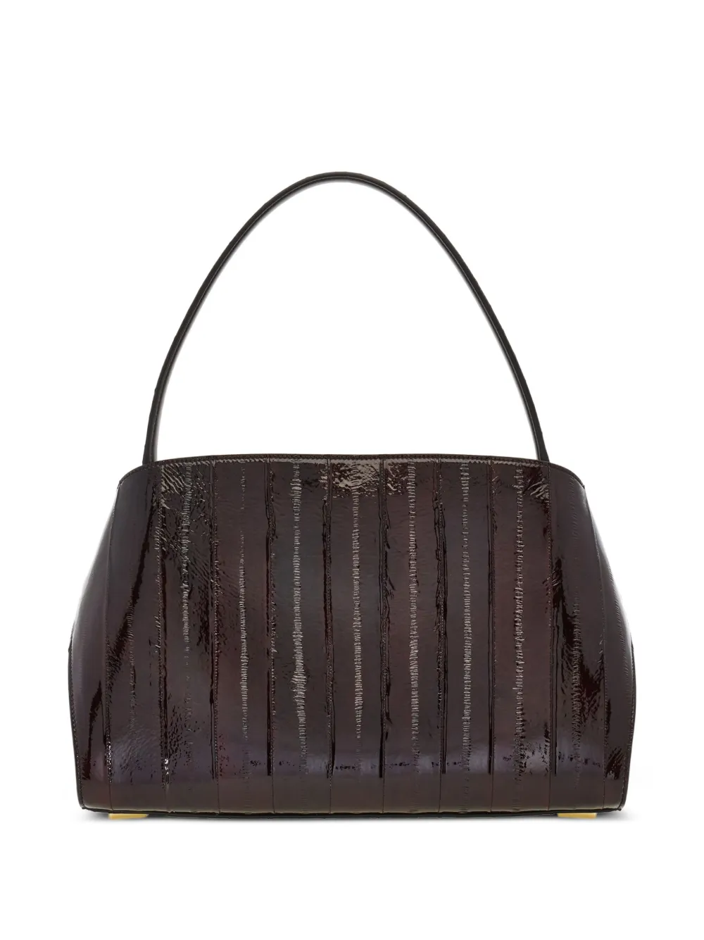 Ferragamo Medium Hug Gancini schoudertas met pailletten en gesp - Bruin