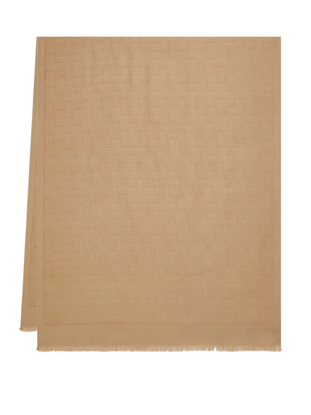 Ferragamo Sjaal met franje Beige
