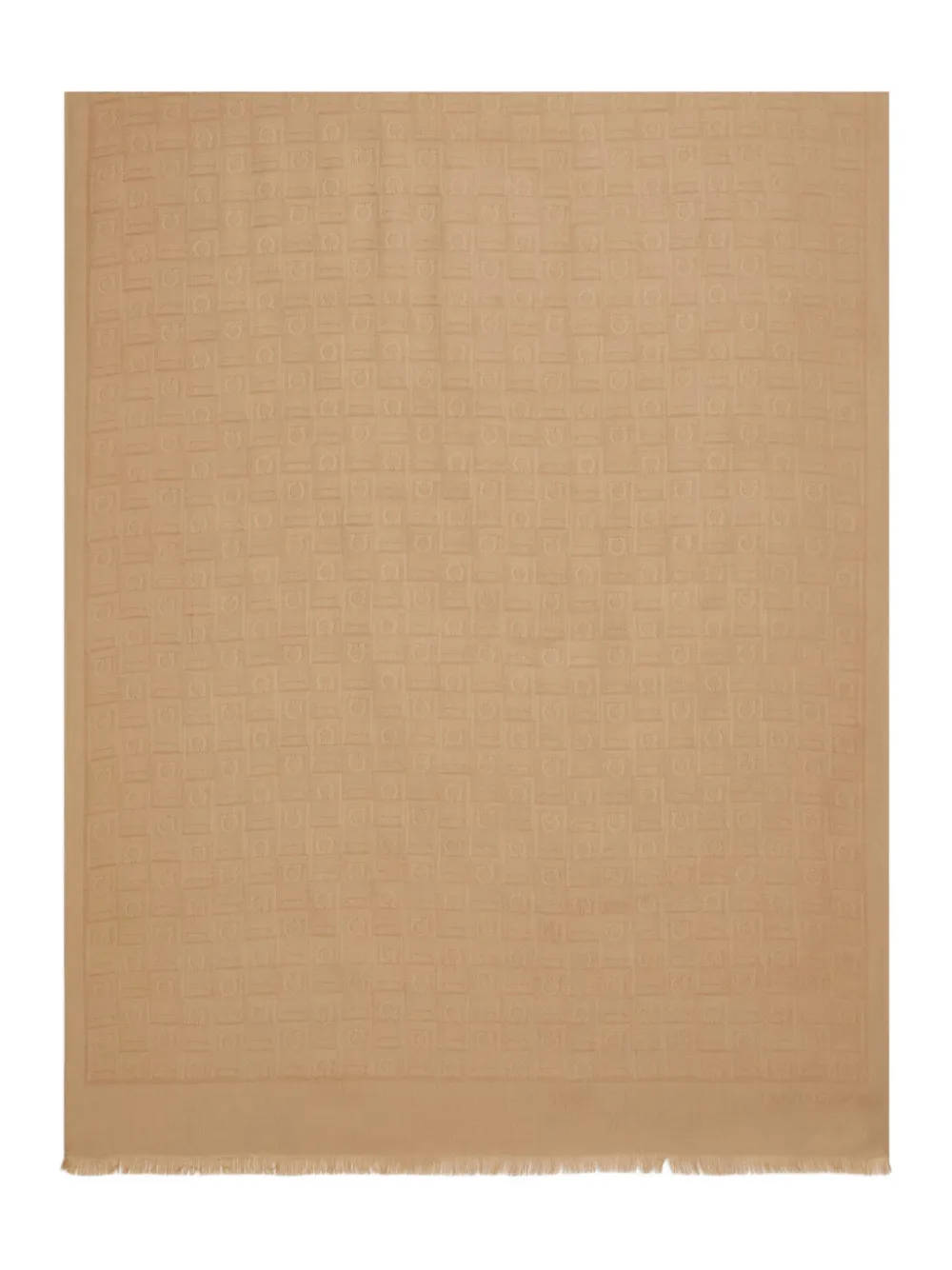 Ferragamo Sjaal met franje Beige