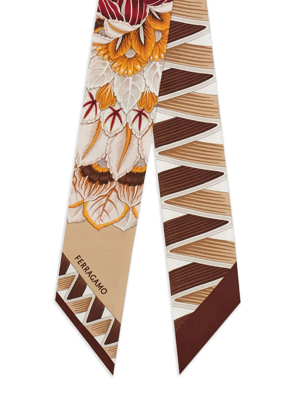 Ferragamo Sjaal met bloemenprint Beige