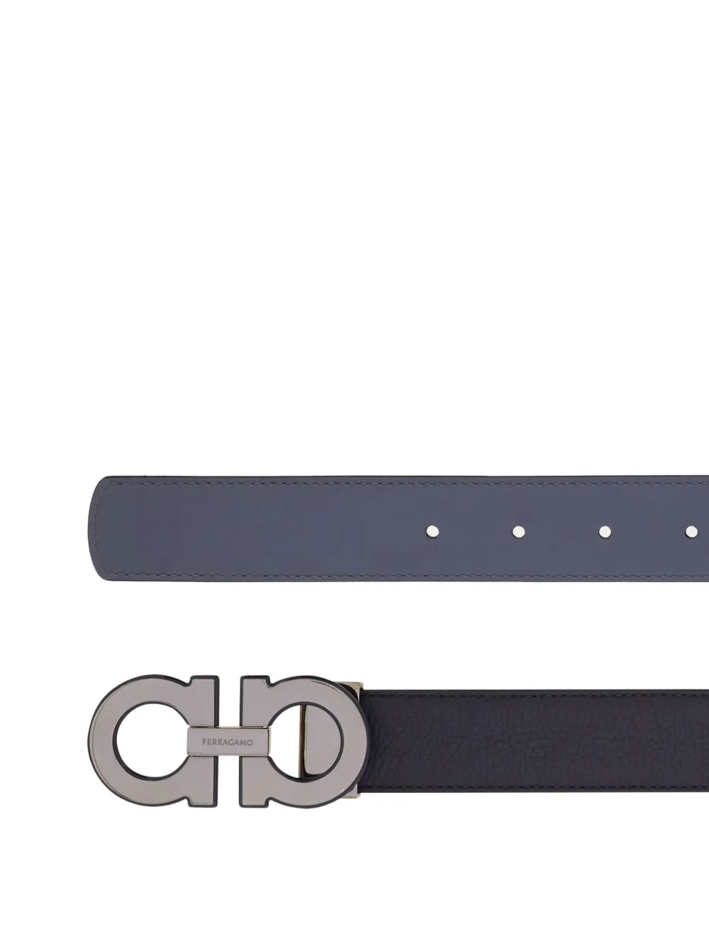 Ferragamo Reversible and adjustable Gancini belt - Blu
