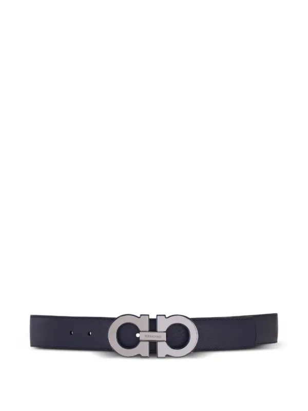 Ferragamo Reversible Gancini Belt in Blue