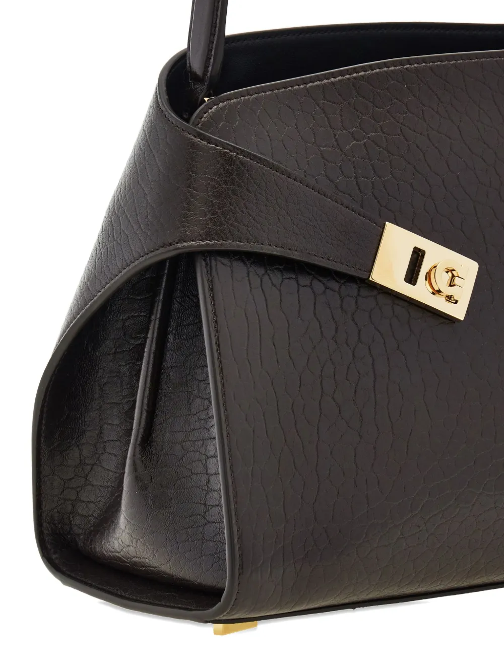 Ferragamo Medium Hug Gancini-buckles Shoulder Bag In Brown