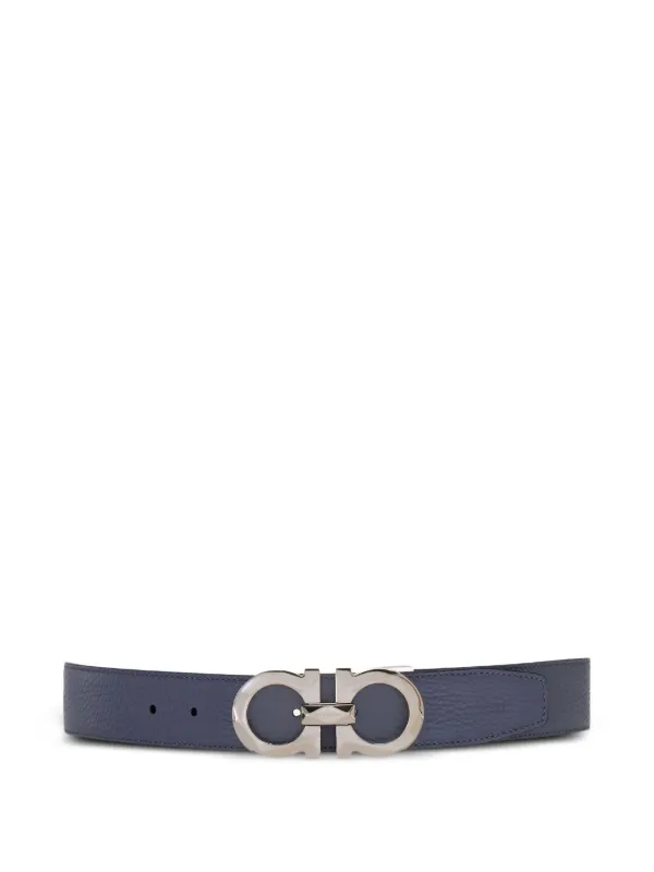 Ferragamo Gancini-buckle Reversible Belt in Blue
