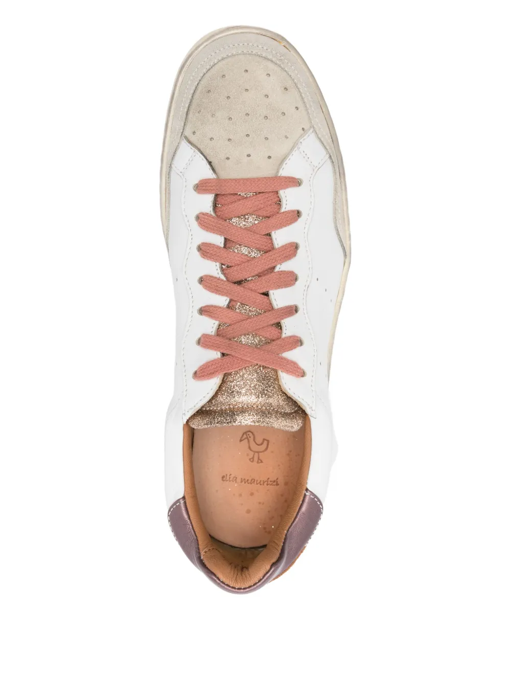 ELIA MAURIZI Felicia leather panelled sneakers Wit