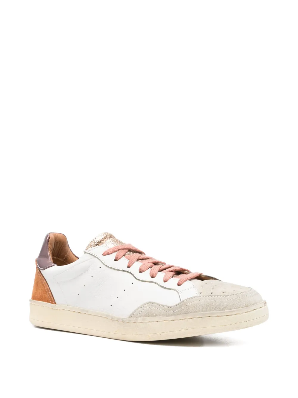 ELIA MAURIZI Felicia leather panelled sneakers Wit