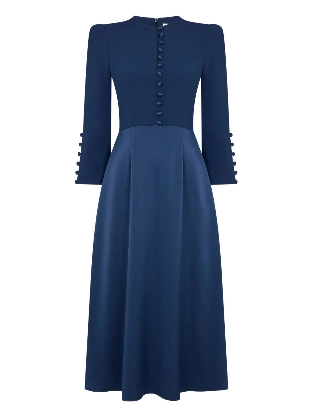 Jane Whitney Button-detailed Midi Dress In Blue