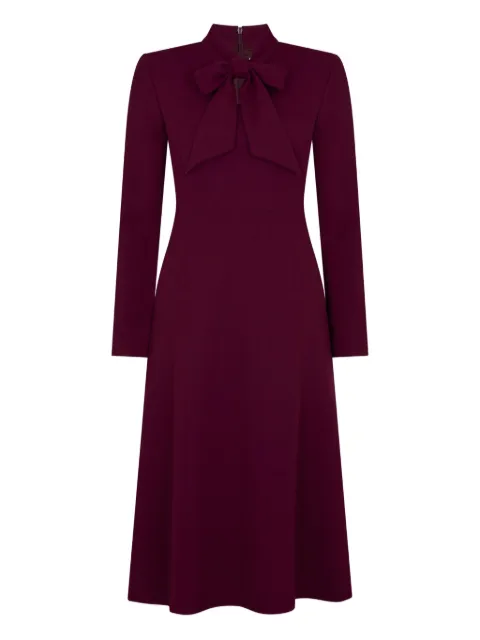 JANE Wallis pussy-bow collar midi dress