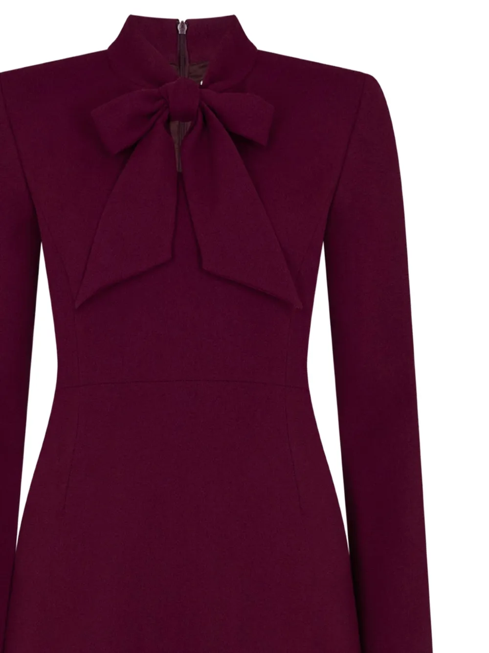 JANE Wallis pussy-bow collar midi dress - Rood