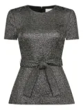 JANE Villanelle textured belted top - Silver