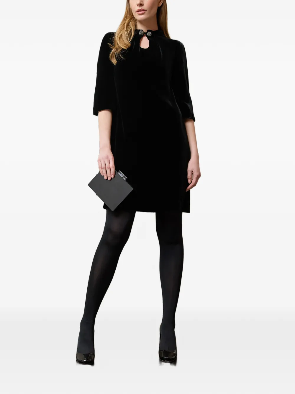 JANE Whisper embellished mini dress - Zwart