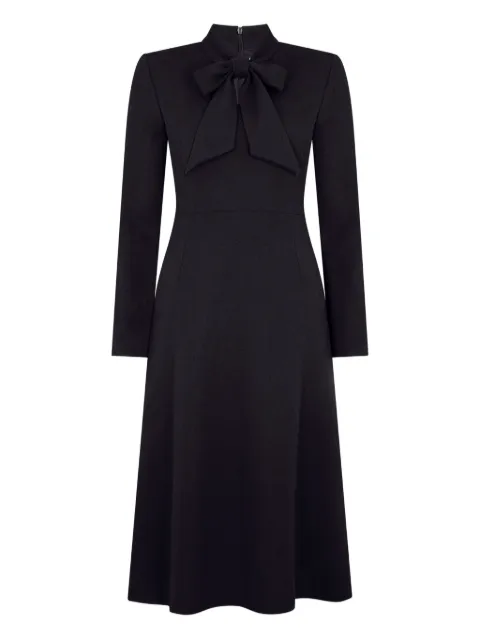 JANE Wallis pussy-bow collar midi dress