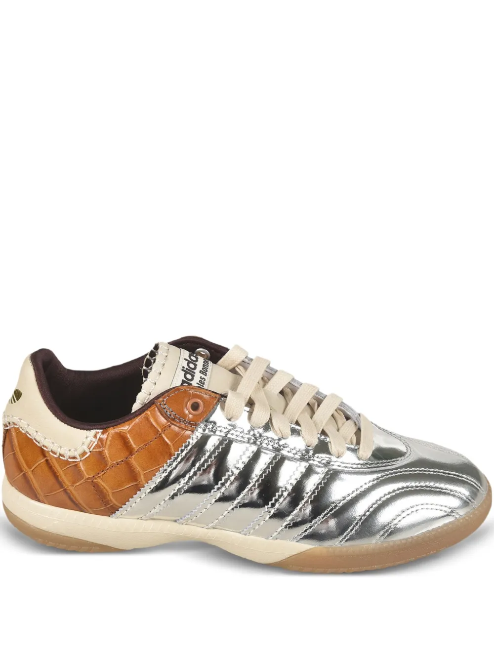 adidas Samba metallic crocodile-effect sneakers Silver