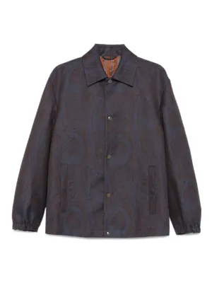 ETRO ペイズリー デニムシャツジャケット | グリーン | FARFETCH JP