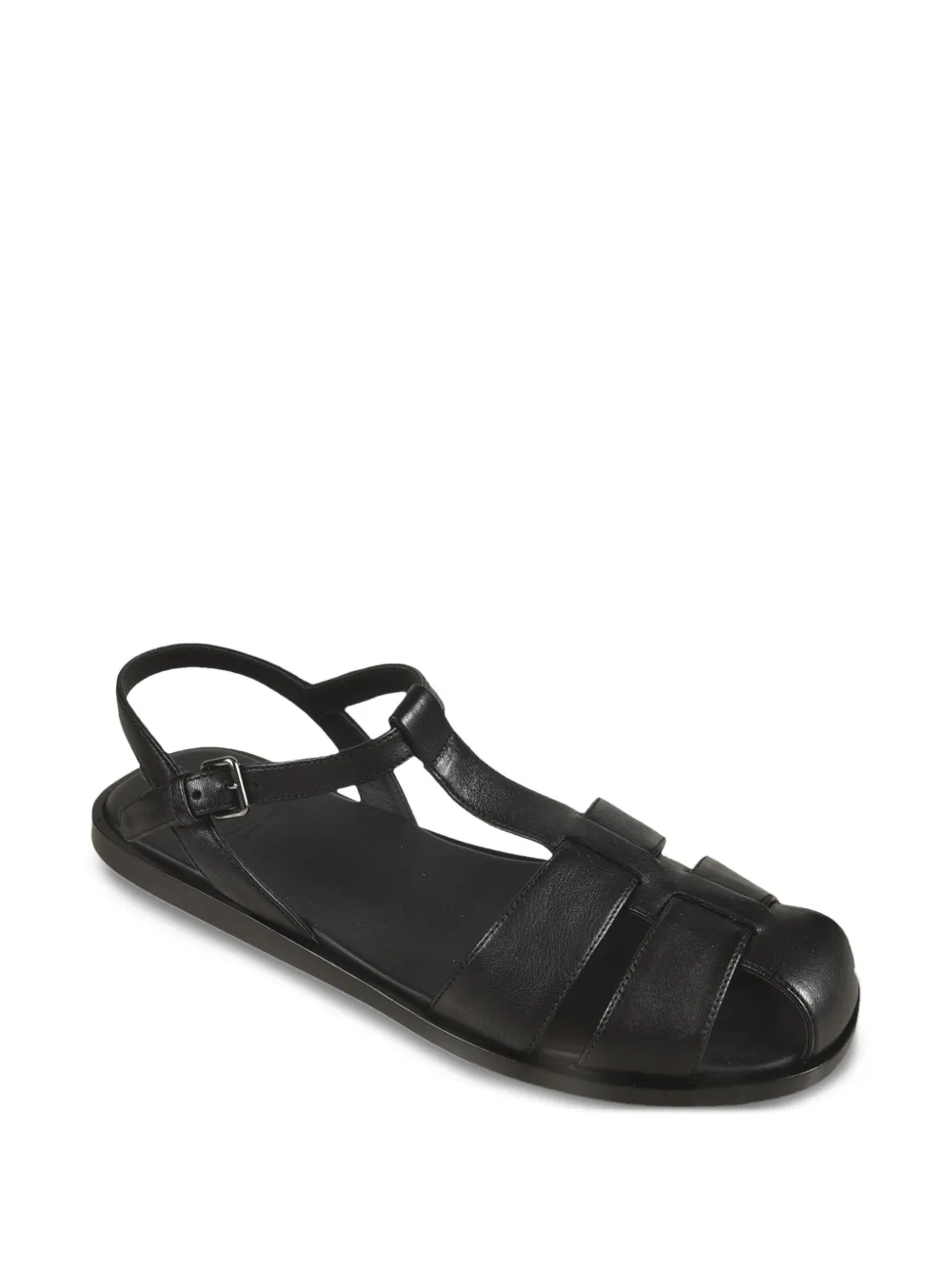 Church's leather caged flat sandals Black