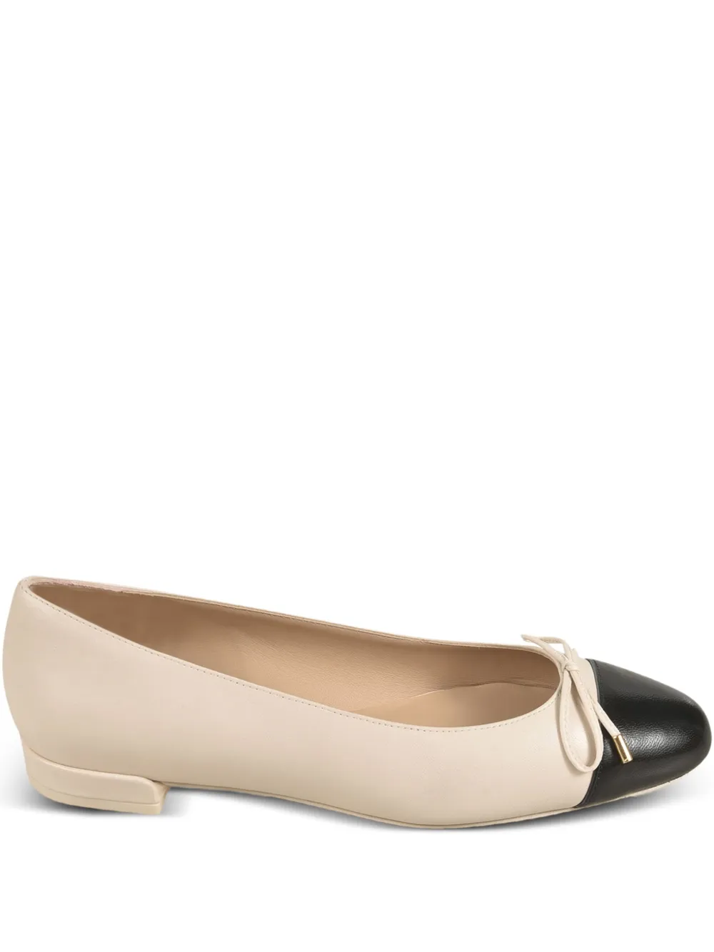 Stuart Weitzman Sleek bow-detail flat pumps Neutrals