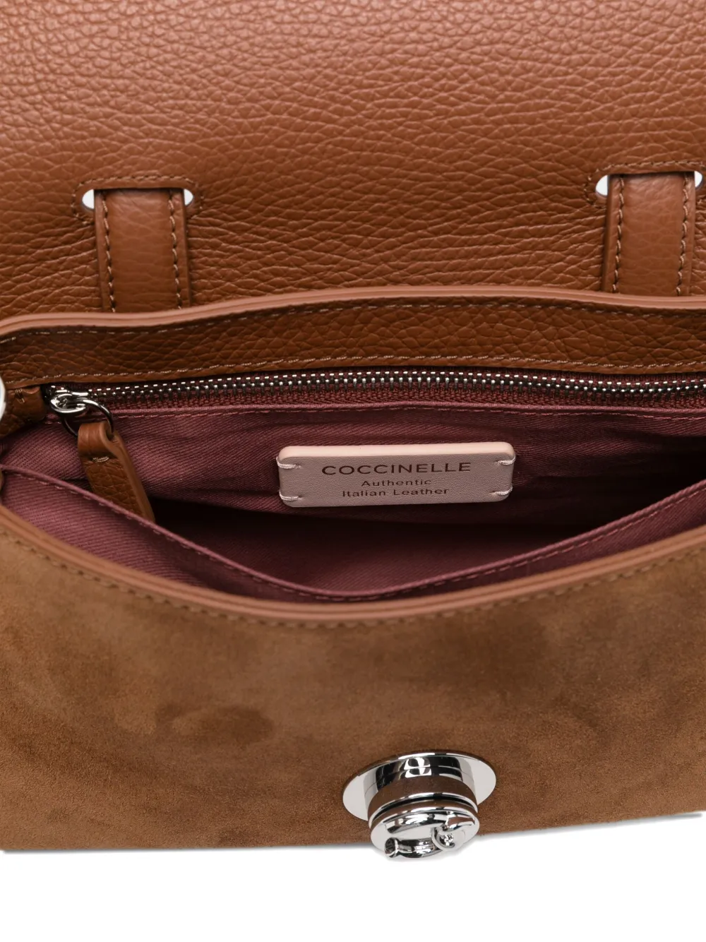 Coccinelle Nikla kleine suède shopper Bruin