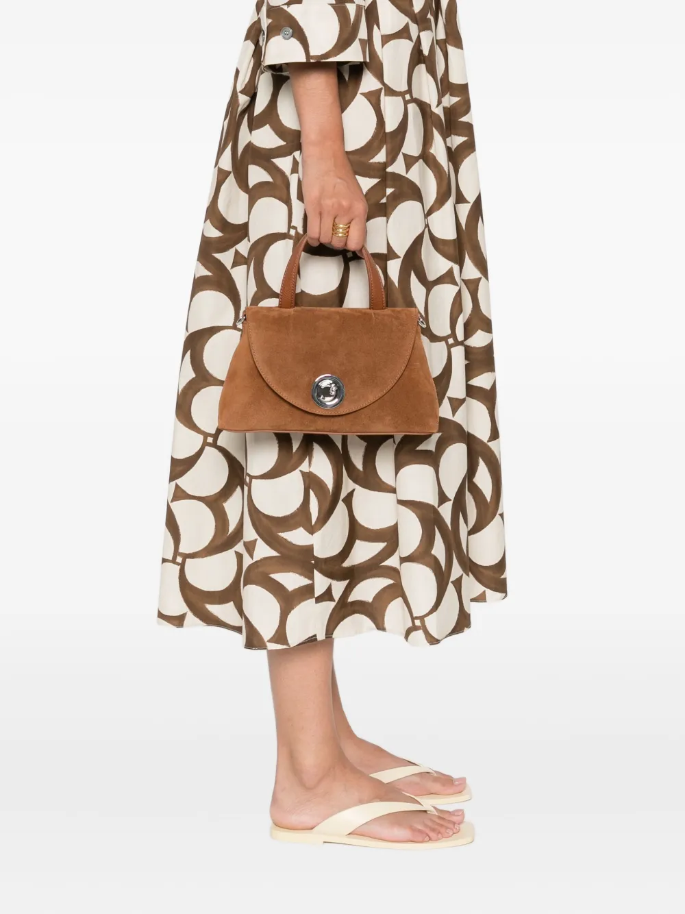 Coccinelle Nikla kleine suède shopper Bruin