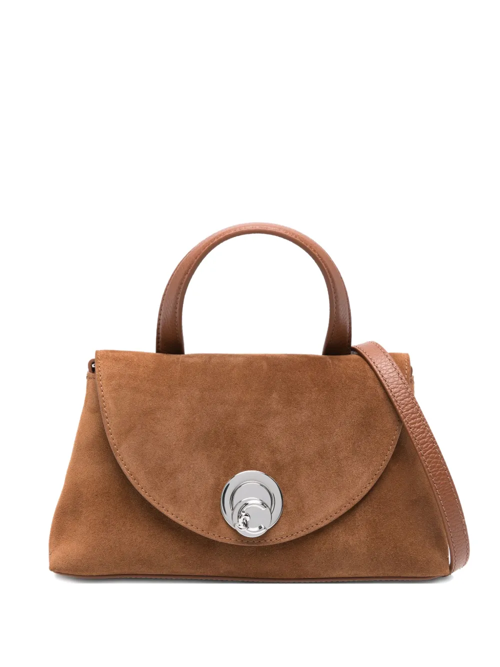 Coccinelle small Nikla calf-suede tote bag Bruin