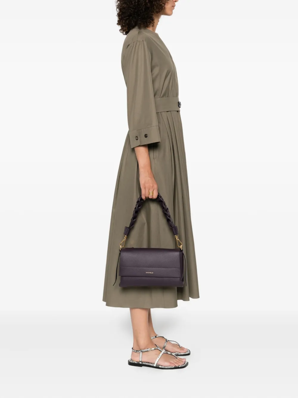 Coccinelle Boheme leather shoulder bag Paars