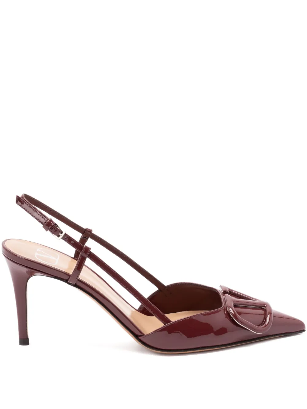 Valentino Garavani 80mm VLogo Signature slingback pumps Brown