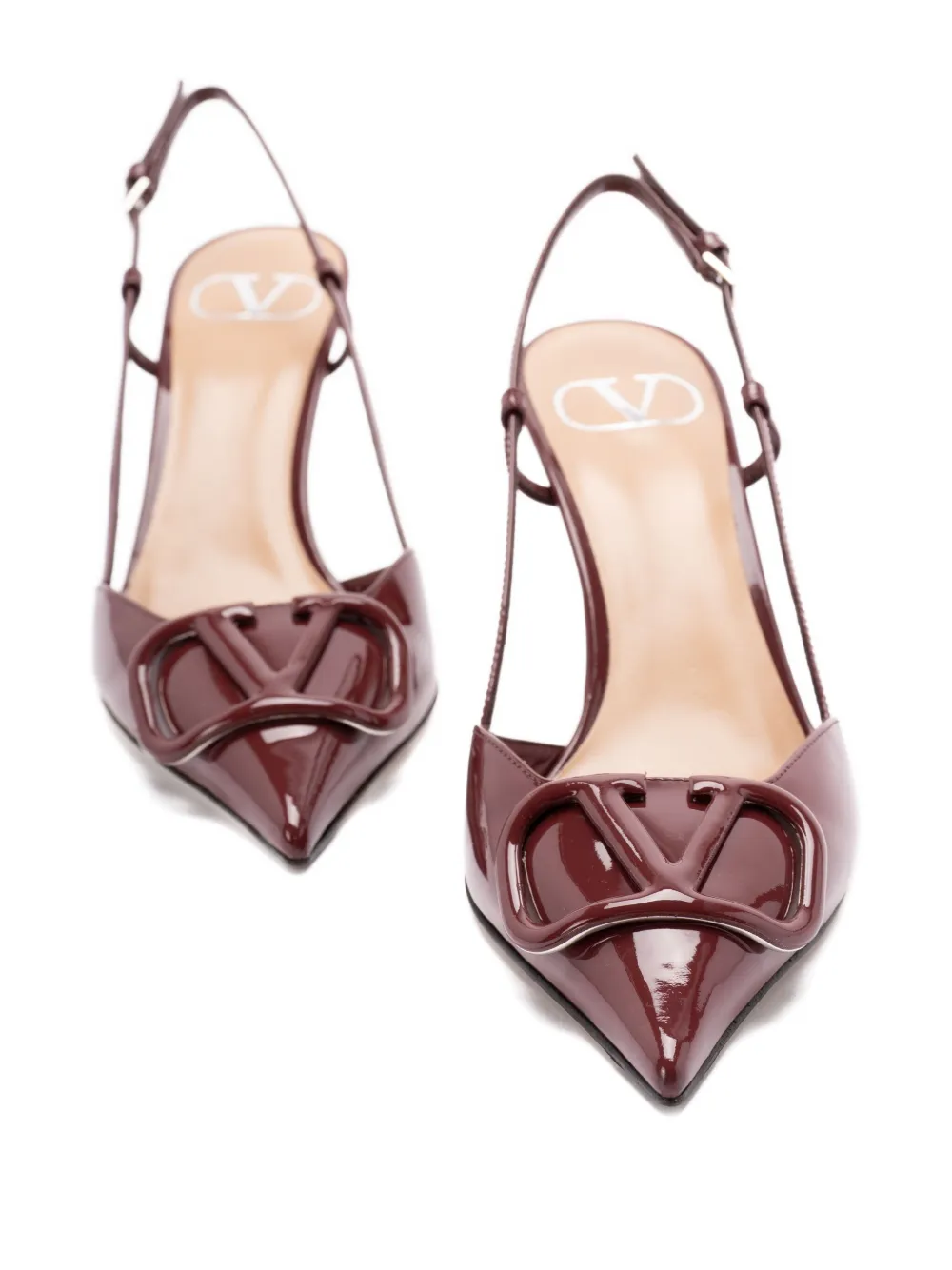Valentino Garavani 80mm VLogo Signature slingback pumps Brown
