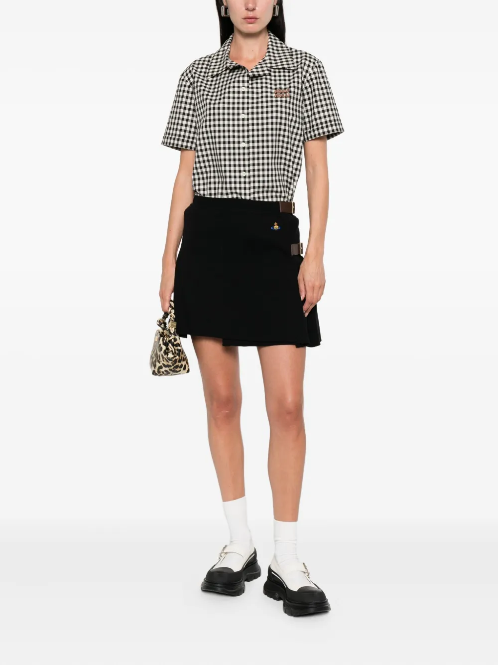 Vivienne Westwood Mini-plooirok met ceintuur Zwart