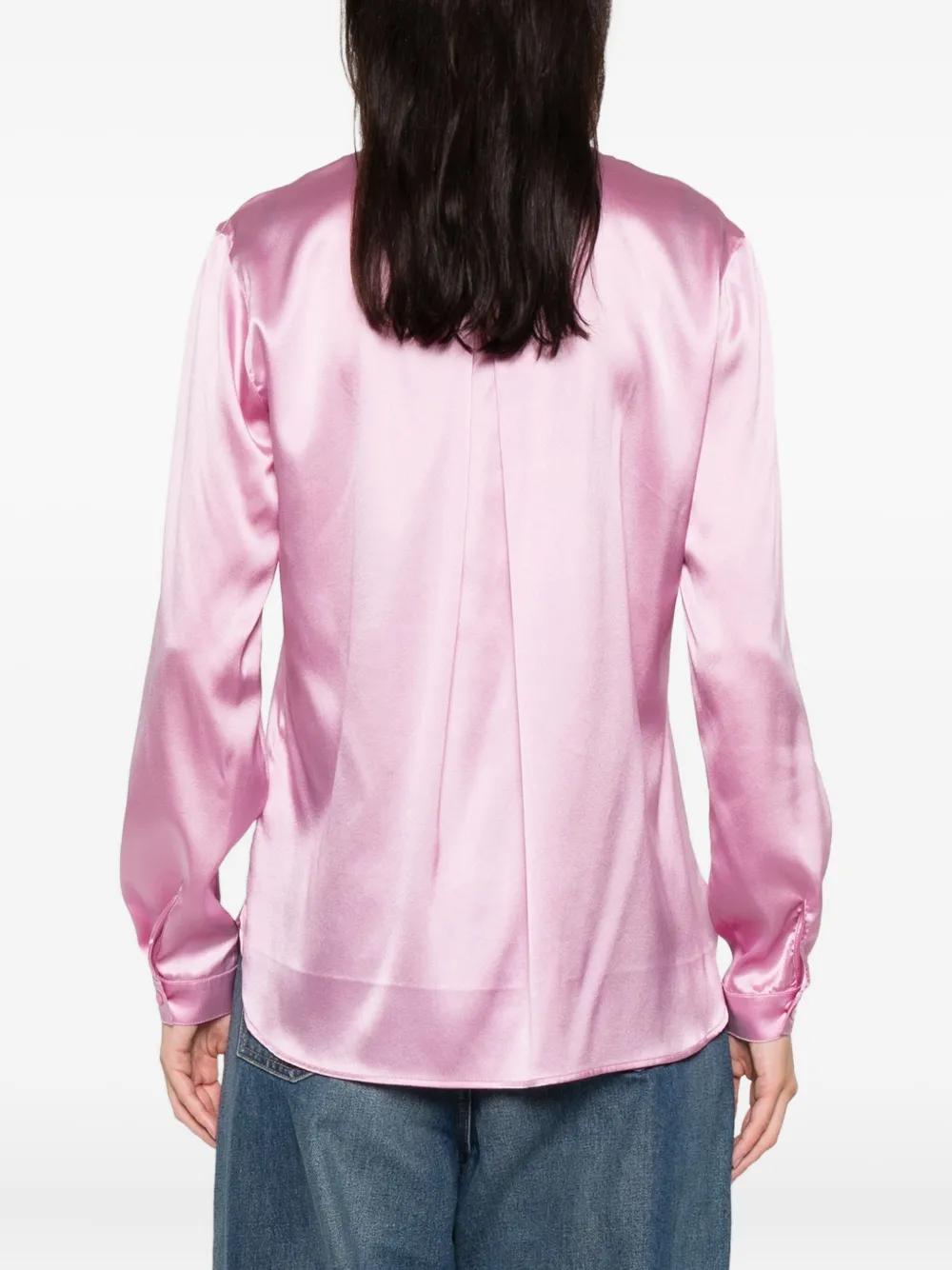 Purotatto V-neck Long-sleeve Blouse In Pink
