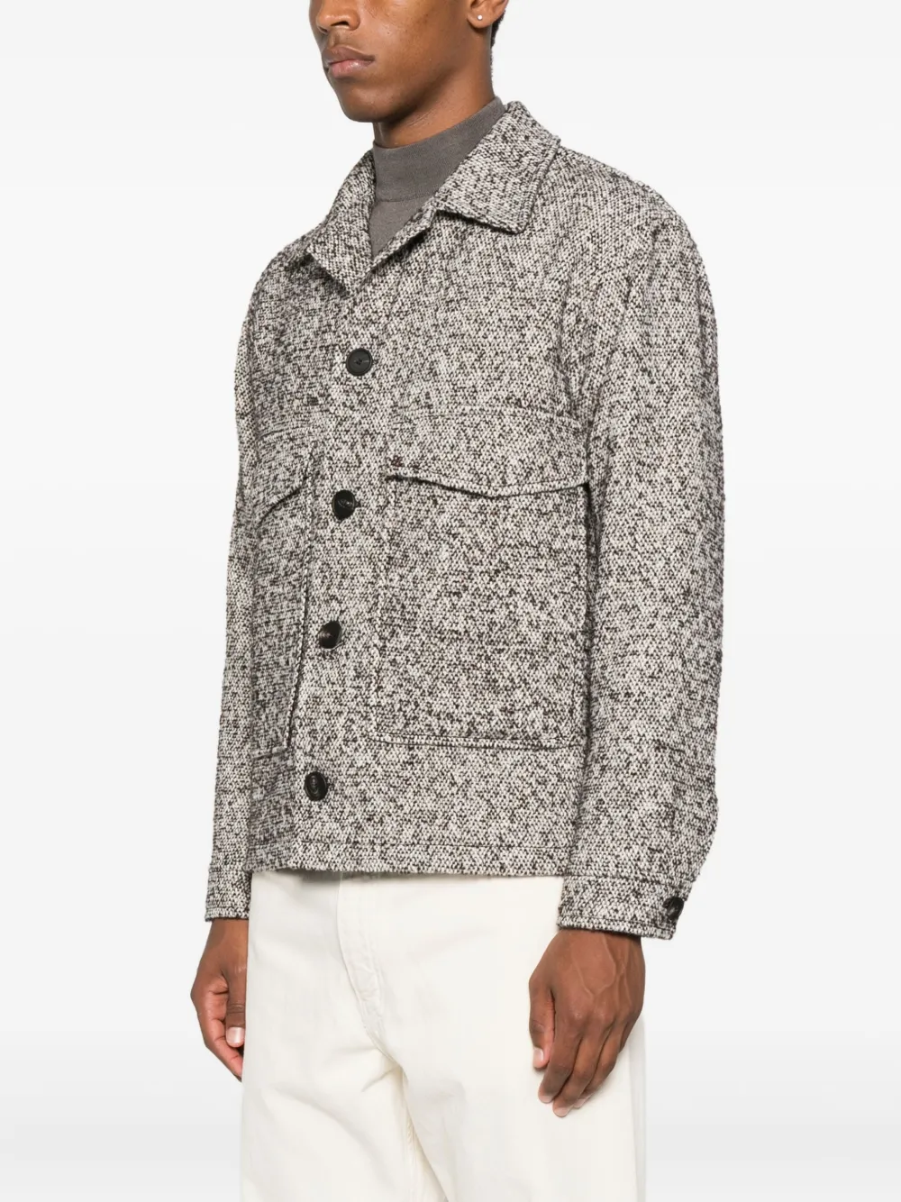Tagliatore Tweed jack met spikkels Bruin