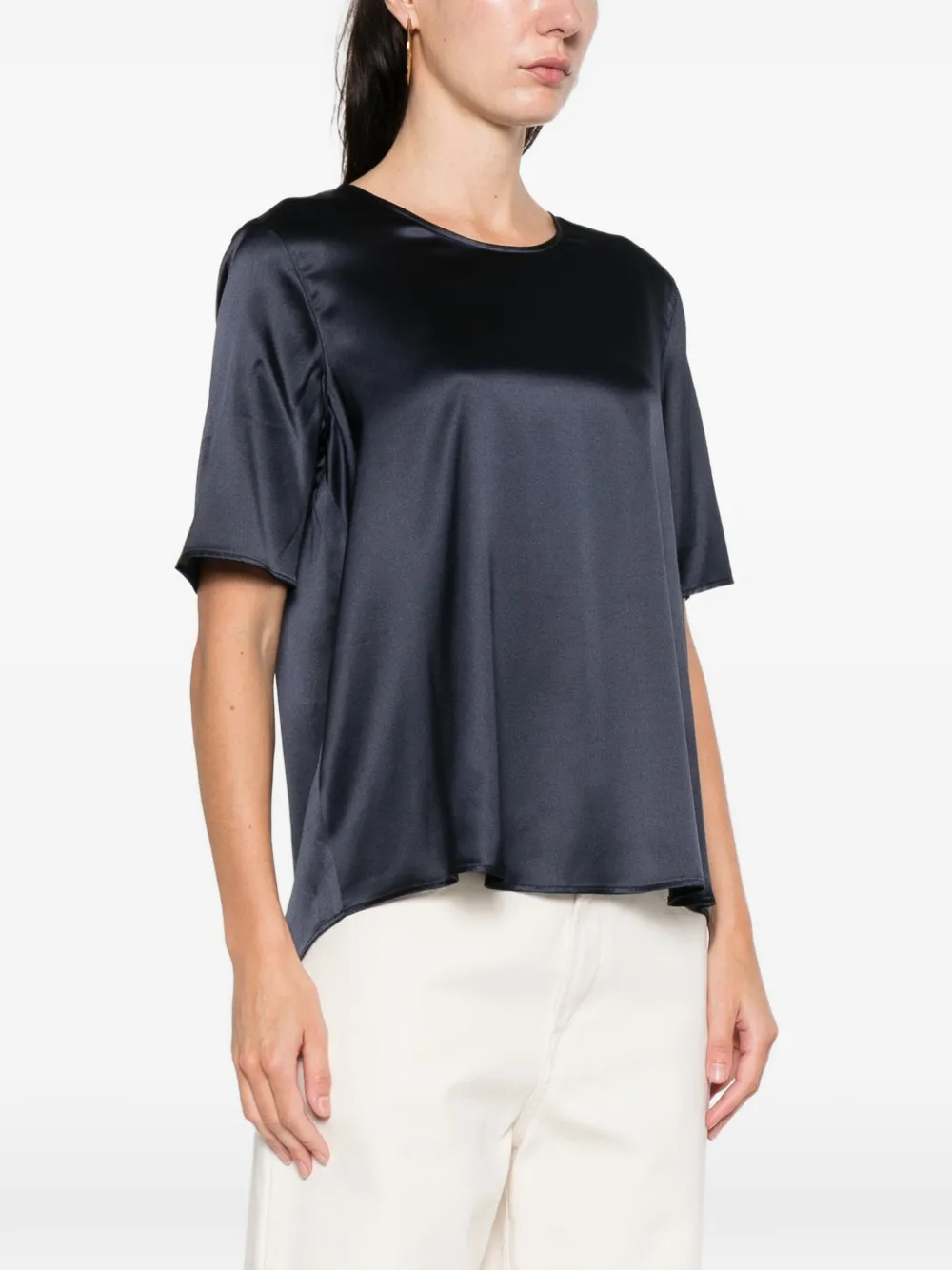 Purotatto Short-sleeve Blouse In Blue