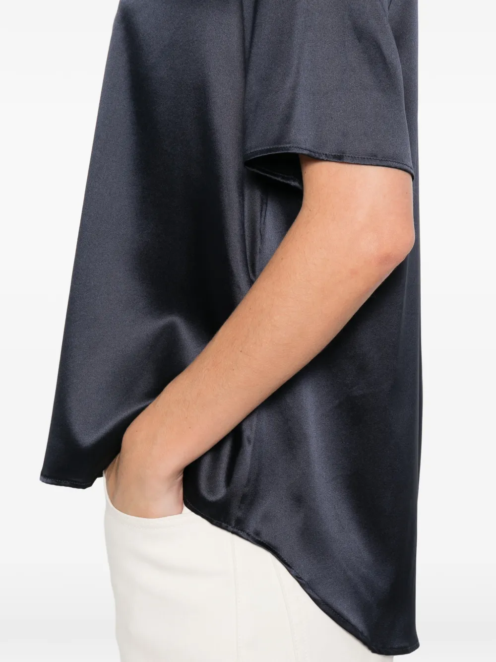 Purotatto Short-sleeve Blouse In Blue