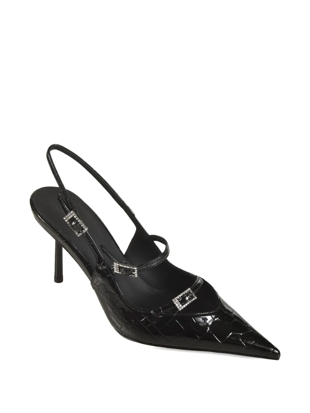 Le Silla crystal-embellished slingback pumps Black