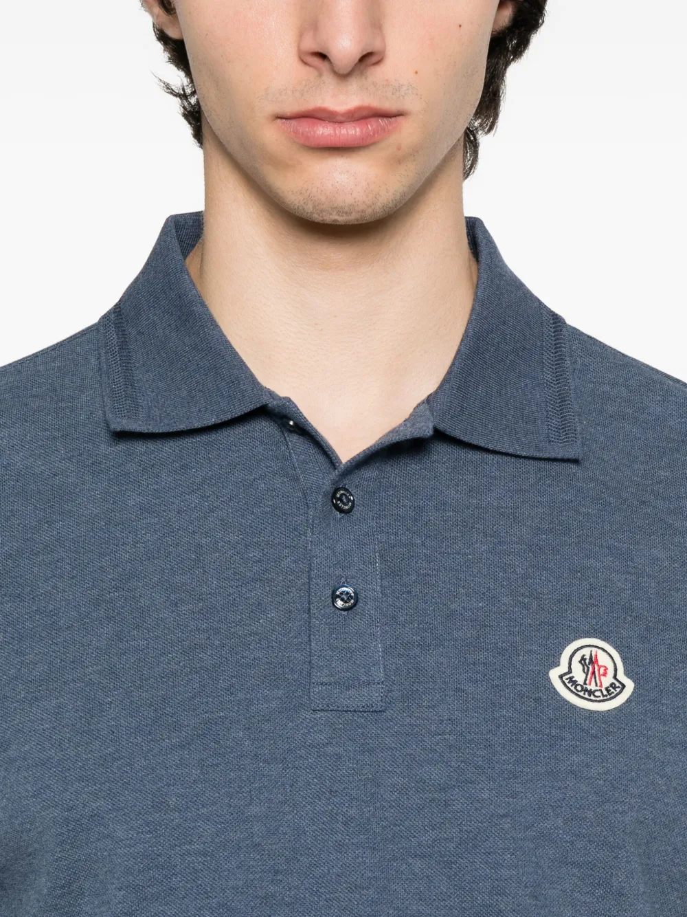 Moncler Poloshirt met logopatch 794 BLUE