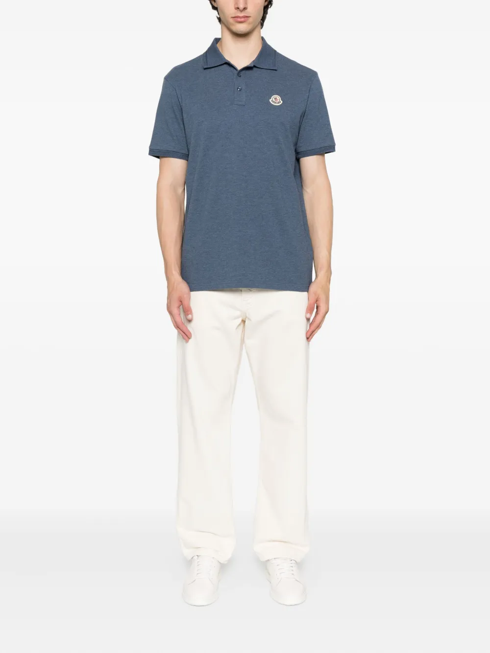 Moncler Poloshirt met logopatch 794 BLUE