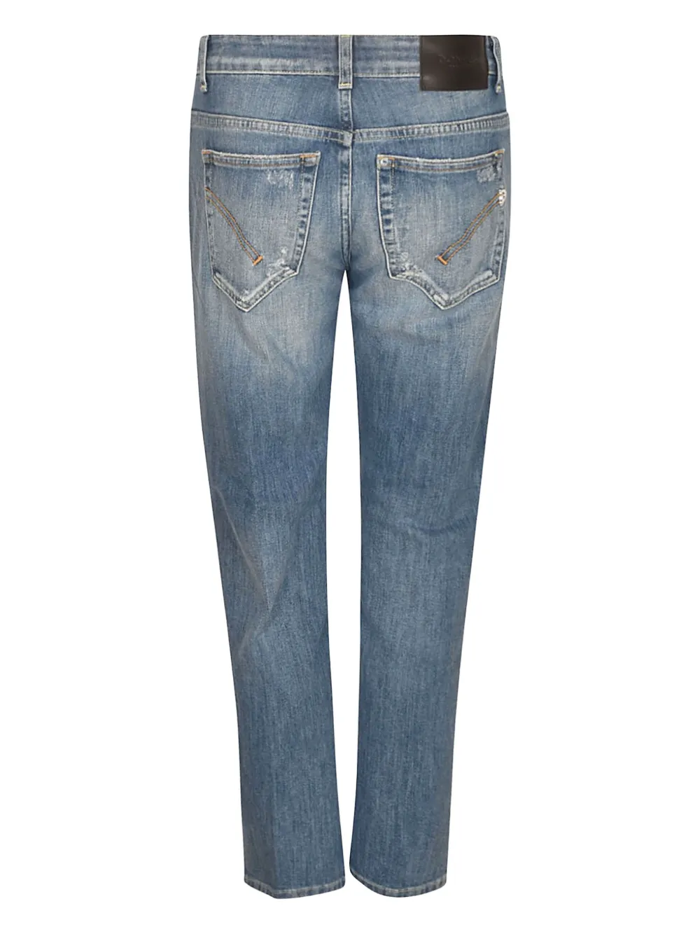 DONDUP distressed logo-patch jeans Blauw