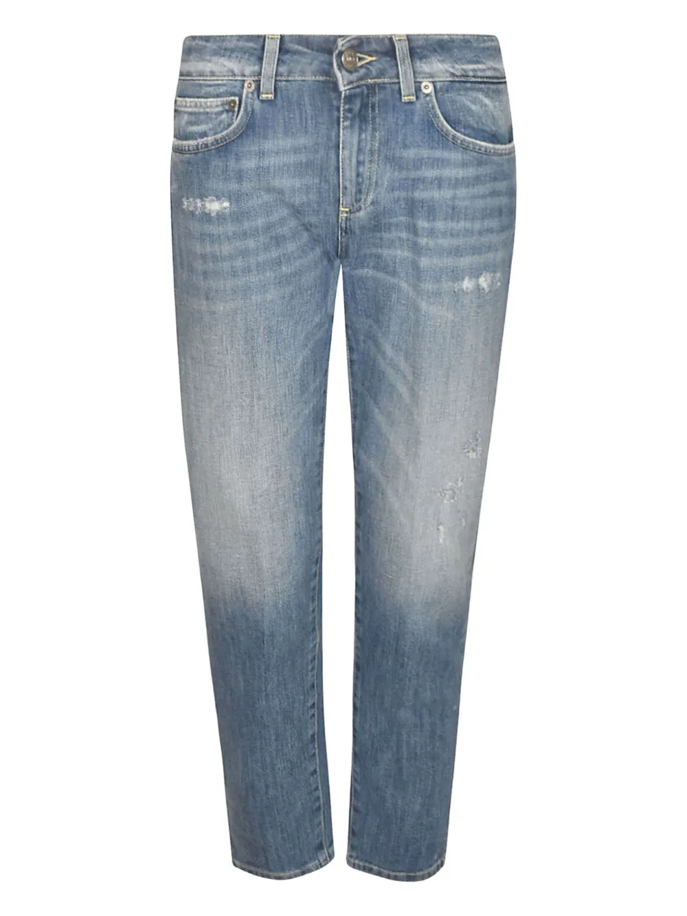 DONDUP distressed logo-patch jeans - ブルー DONDUP distressed logo-patch jeans - ブルー