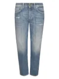 DONDUP distressed logo-patch jeans - Blue
