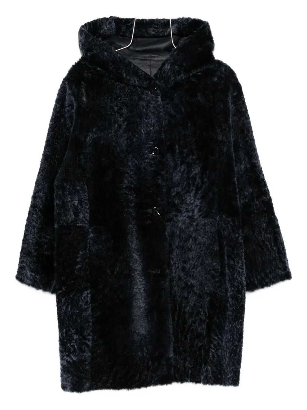 Manzoni 24 hooded shearling jacket - Blu