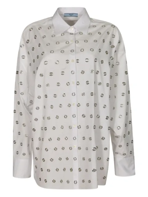 Prada eyelet-embellished shirt