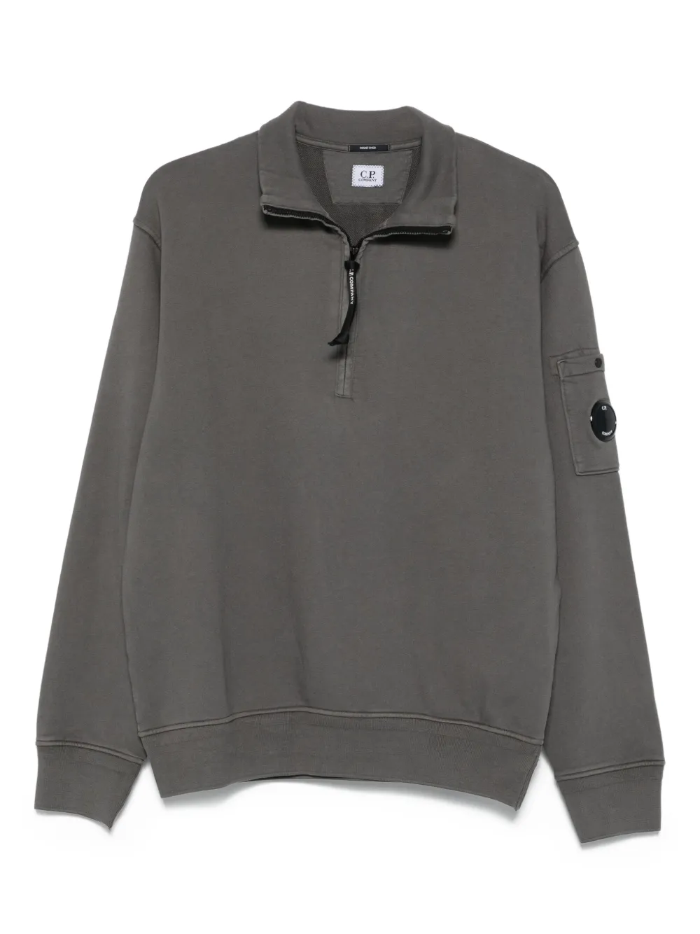 C.P. Company Sweater met halve rits en zak Grijs