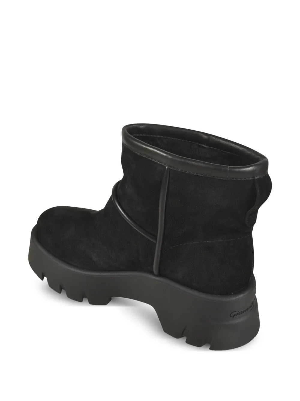 Gianvito Rossi leather platform boots Black